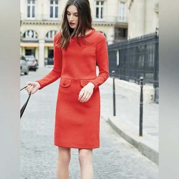 Boden Sixties Jacquard Dress in Navy Blue US 4 Anthro $118 - Picture 3 of 16